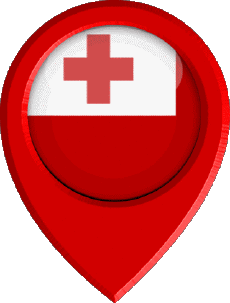 Flags Oceania Tonga Location Pin 