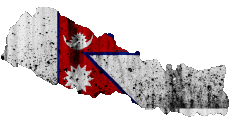 Drapeaux Asie Népal Carte 