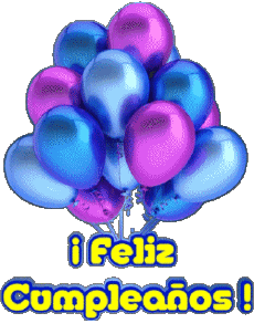 Messages Espagnol Feliz Cumpleaños Globos - Confeti 004 
