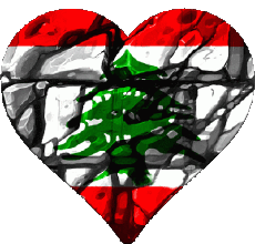Flags Asia Lebanon Heart 