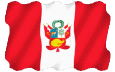 Fahnen Amerika Peru Welligkeit 