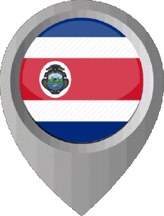 Flags America Costa Rica Location Pin 