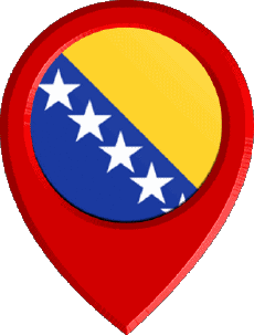Flags Europe Bosnia herzegovina Location Pin 