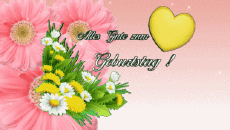 Messages German Alles Gute zum Geburtstag Blumen Animated Background 002 