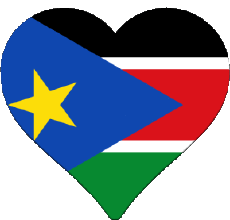 Fahnen Afrika Südsudan Herz 