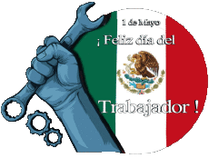 Messages Espagnol 1 de Mayo Feliz día del Trabajador - México 