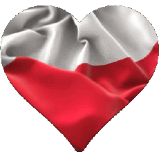 Drapeaux Europe Pologne Coeur 