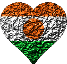 Fahnen Afrika Niger Herz 