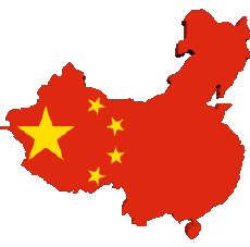 Bandiere Asia Cina Carta Geografica 