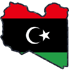 Drapeaux Afrique Libye carte 
