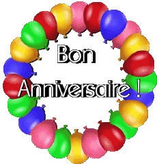 Messages French Bon Anniversaire Ballons - Confetis 008 