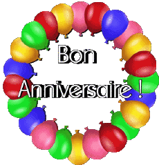 Messagi Francese Bon Anniversaire Ballons - Confetis 008 