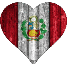 Flags America Peru Heart 