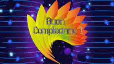 Messages Italian Buon Compleanno Astratto - Geometrico Animated Background 003 