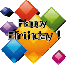 Messages Anglais Happy Birthday Abstract - Geometric Fond Transparent 014 