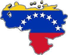 Banderas América Venezuela Mapa 