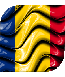 Flags Africa Chad Square 