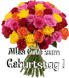 Mensajes Alemán Alles Gute zum Geburtstag Blumen 016 