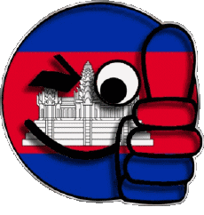 Banderas Asia Camboya Smiley - OK 