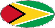 Drapeaux Amériques Guyana Ovale 