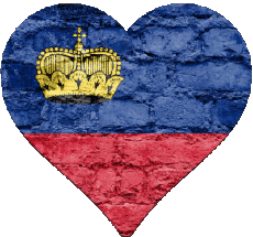 Fahnen Europa Liechtenstein Herz 