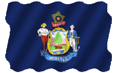 Fahnen Amerika U.S.A - States Maine Welligkeit 