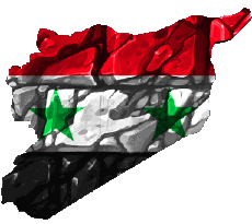 Flags Asia Syria Map 