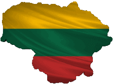 Bandiere Europa Lituania Carta Geografica 