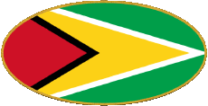 Drapeaux Amériques Guyana Ovale 
