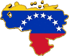 Banderas América Venezuela Mapa 