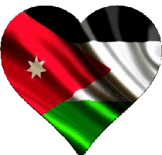Banderas Asia Jordania Corazón 