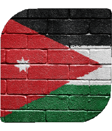Bandiere Asia Giordania Quadrato 