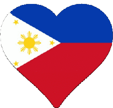 Banderas Asia Filipinas Corazón 