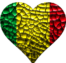 Drapeaux Afrique Mali Coeur 