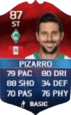 Videospiele F I F A - Karten Spieler Peru Claudio Pizarro 