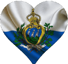 Drapeaux Europe Saint Marin Coeur 