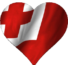 Drapeaux Océanie Tonga Coeur 