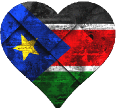 Drapeaux Afrique Soudan Sud Coeur 