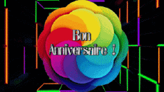 Messages Français Bon Anniversaire Abstrait - Géométrique Fond Animé 001 