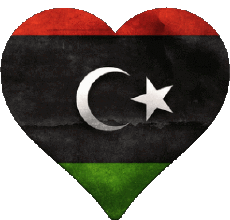 Banderas África Libia Corazón 