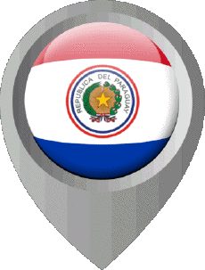 Flags America Paraguay Location Pin 