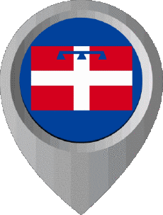 Fahnen Europa Italien Piemonte Standort-Pin 