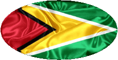 Drapeaux Amériques Guyana Ovale 