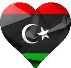 Fahnen Afrika Libyen Herz 