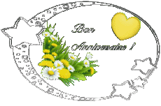 Mensajes Francés Bon Anniversaire Floral Fondo transparente 010 