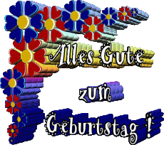 Mensajes Alemán Alles Gute zum Geburtstag Blumen Fondo transparente 005 