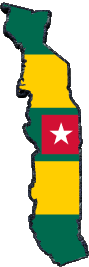 Fahnen Afrika Togo Karte 