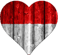 Drapeaux Asie Indonésie Coeur 