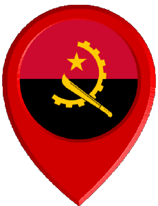 Fahnen Afrika Angola Standort-Pin 