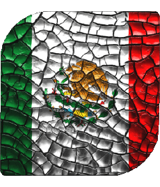 Flags America Mexico Square 